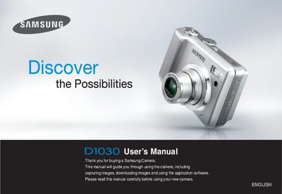 Samsung D1030 Camera User Manual - cover page