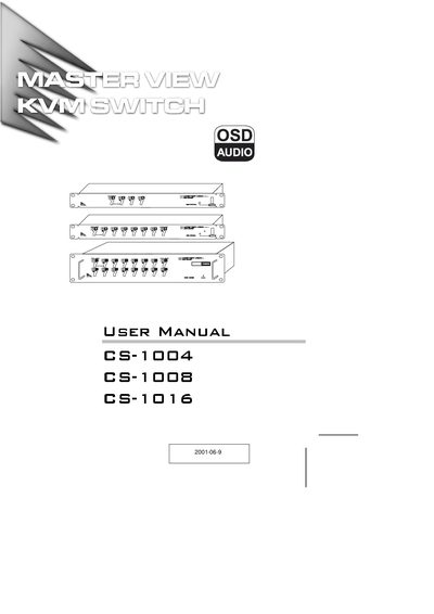 ATEN Master View CS-1004/CS-1008/CS-1016 User Manual - cover page
