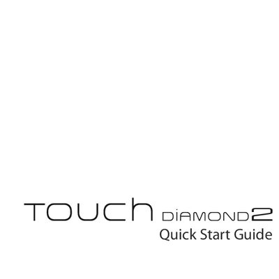 HTC Touch Diamond2 Quick Start Guide - cover page