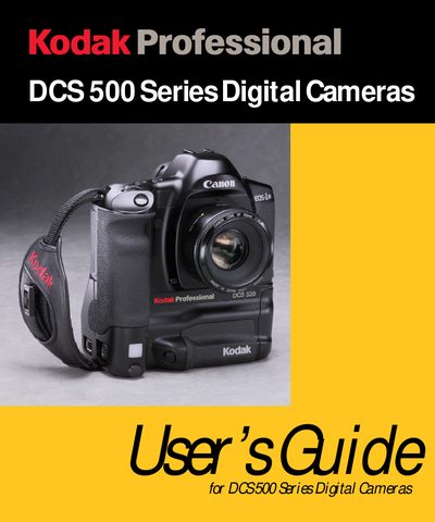Kodak DCS 500 Series Digital Camera User Manual - cover page