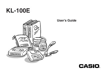 Casio KL-100E Label Printer User's Guide - cover page