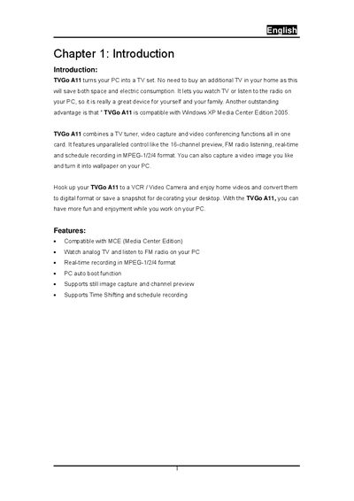 TVGo A11 User Manual