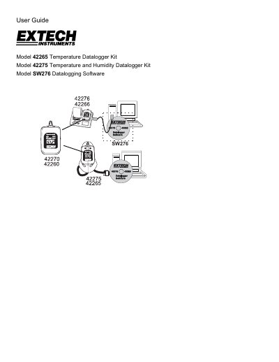 Extech SW276/42265/42275 Datalogging Software User Guide - cover page