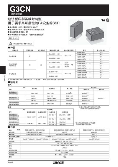 Omron G3CN Solid State Relay Datasheet - cover page