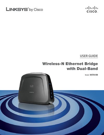 Linksys WET610N Wireless-N Ethernet Bridge User Guide - cover page
