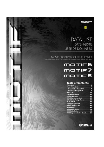 Yamaha MOTIF6/7/8 User Manual - cover page