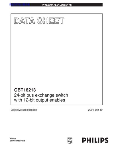 Philips CBT16213 24-bit Bus Exchange Switch Datasheet - cover page