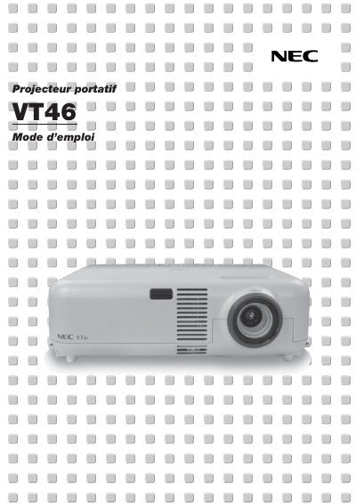 NEC VT46 Projector User Manual - cover page