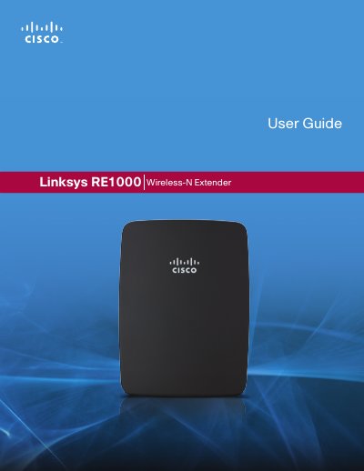 Linksys RE1000 Linksys E3000Wireless-N Extender High Performance Wireless User Guide 