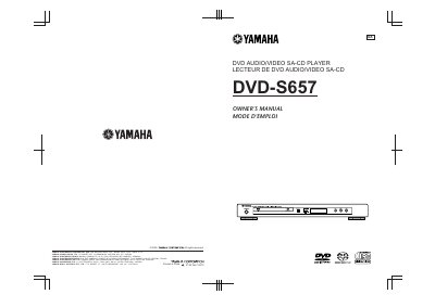 Yamaha DVD-S657 DVD Audio/Video SA-CD Player Owner's Manual - cover page