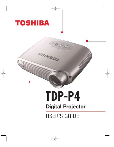 Toshiba TDP-P4 Digital Projector User Manual - cover page