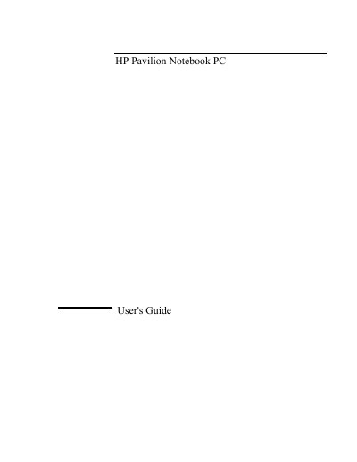 HP Pavilion Notebook PC User's Guide - cover page