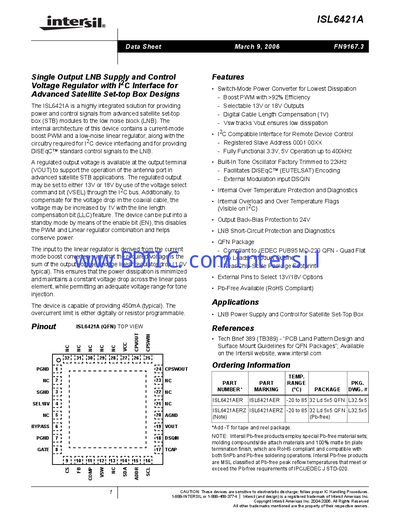 Intersil ISL6421A Datasheet - cover page