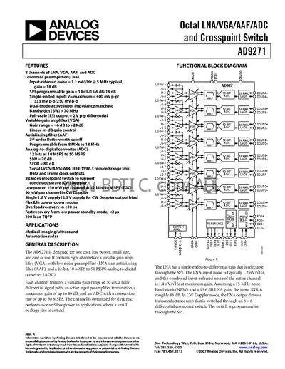 Analog Devices AD9271 Datasheet - cover page