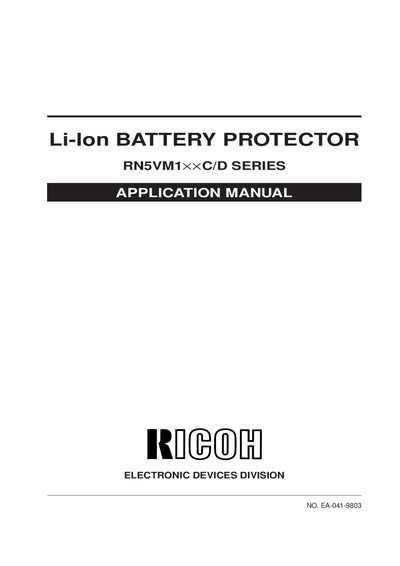 Ricoh RN5VM1xx C/D Series Application Manual - cover page