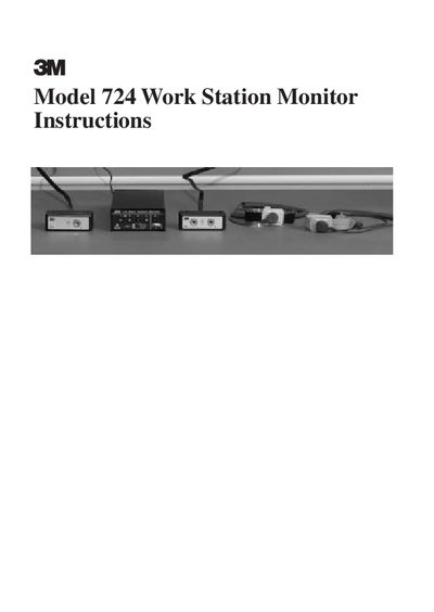3M Model 724 Work Station Monitor User Manual - cover page