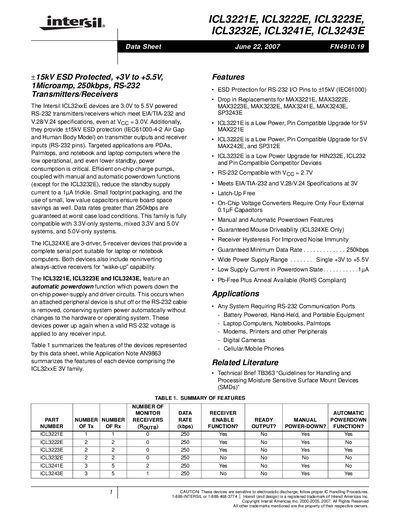 INTERSIL - ICL3221E ICL3222E ICL3223E ICL3232E ICL3241E ICL3243E handbook - cover page