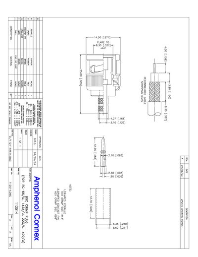 Amphenol 112514 BNC Crimp Plug Drawing - cover page