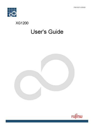 Fujitsu XG1200 User's Guide - cover page