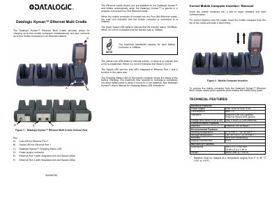 Datalogic Kyman Ethernet Multi Cradle User Manual - cover page
