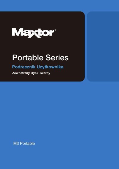 Maxtor M3 Portable External Hard Drive User Manual - cover page