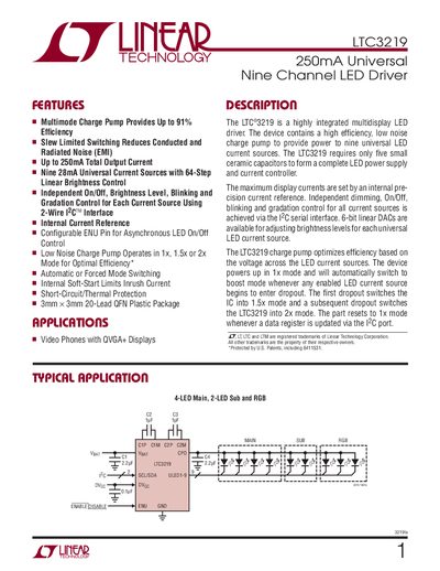 Linear Technology LTC3219 Datasheet - cover page