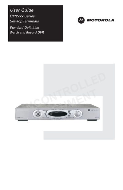 Motorola QIP27xx User Guide - cover page