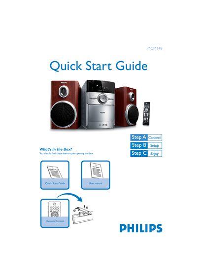 Philips MCM149 Quick Start Guide - cover page