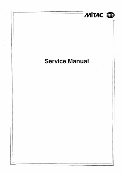MiTAC 2 eS Monitor Service Manual - cover page
