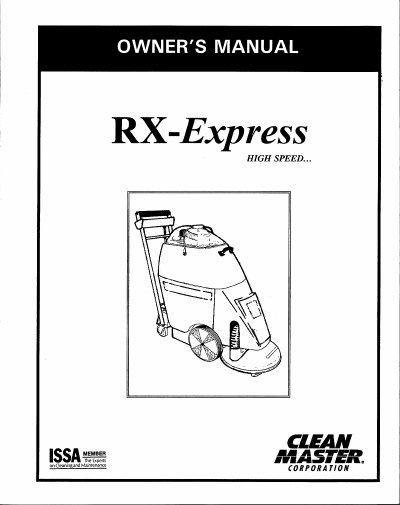 CleanMaster RX-Express Owner's Manual - cover page