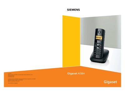 Gigaset A58H User Manual - cover page