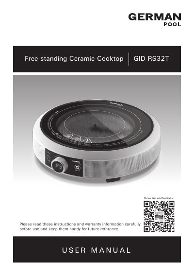 Germanpool GID-RS32T Free-standing Ceramic Cooktop User Manual - cover page