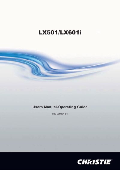 Christie LX501/LX601i Projector User Manual - cover page