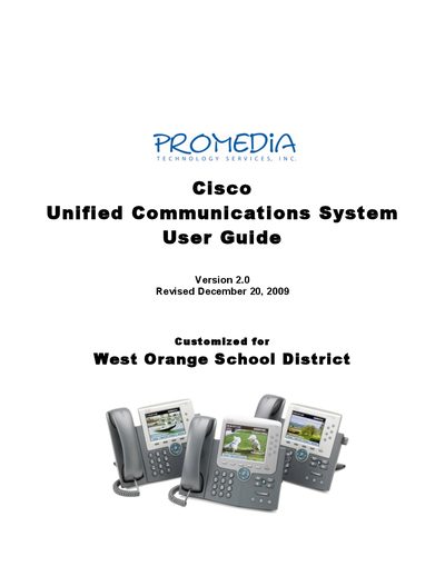 Cisco Unified Communications System User Guide - cover page