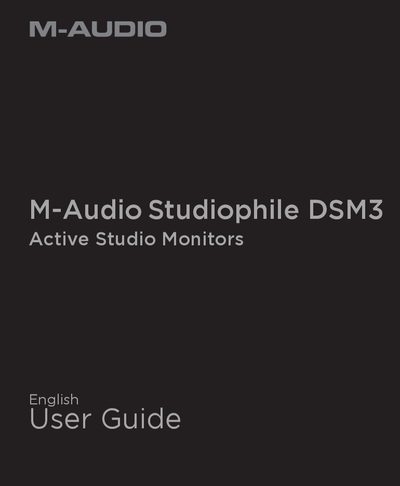 M-Audio Studiophile DSM3 Active Studio Monitors User Guide - cover page