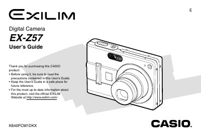 CASIO EX-Z57 digital camera user manual - cover page