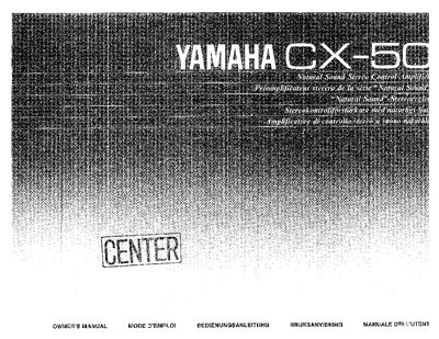 Yamaha CX-50 Control Amplifier Owner's Manual - cover page