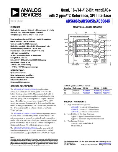 Analog Devices AD5684R Datasheet - cover page