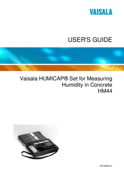 Vaisala HM44 User Guide - cover page