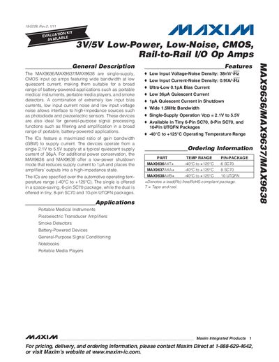 Maxim MAX9636/MAX9637/MAX9638 Datasheet - cover page