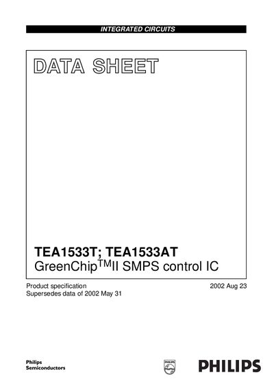 Philips TEA1533T / TEA1533AT Datasheet - cover page