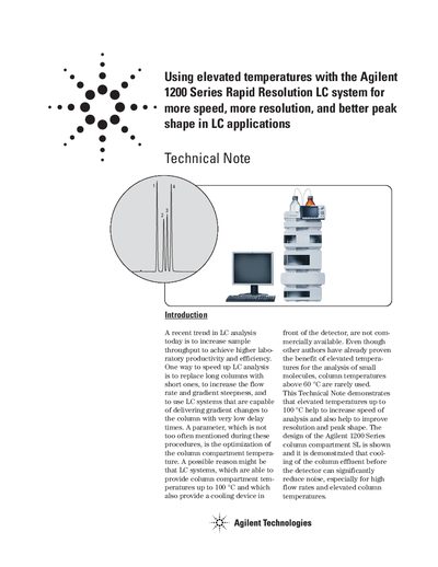 Agilent 1200 Series Rapid Resolution LC Technical Note - cover page