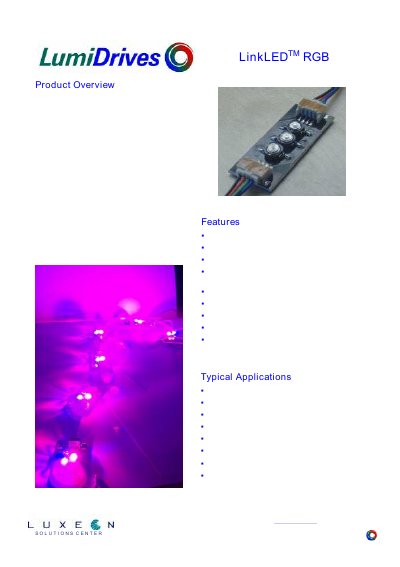 Lumidrives LinkLED RGB Datasheet - cover page