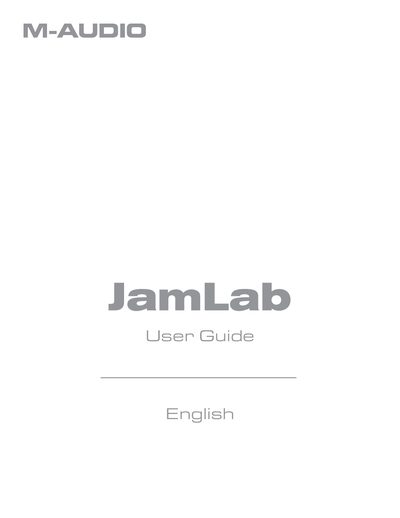 M-Audio JamLab User Guide - cover page