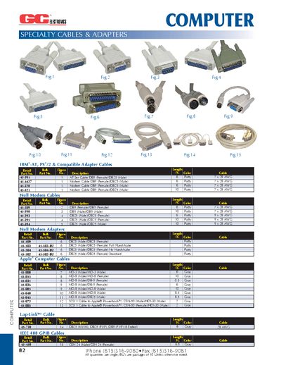 GC Electronics Specialty Cables & Adapters Handbook - cover page