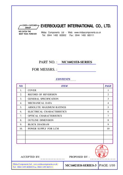 Everbouquet MC16021E8 Series Datasheet