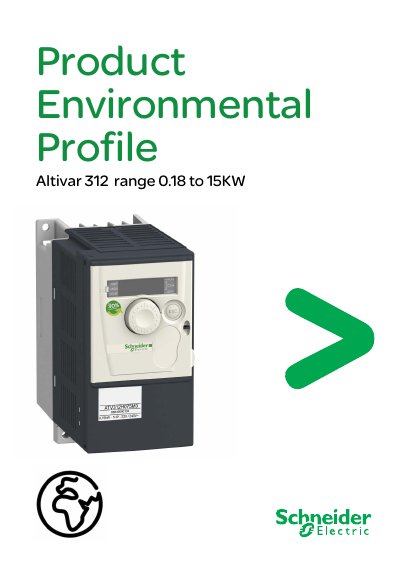 Schneider Electric Altivar 312 0.18‑15 kW Product Environmental Profile - cover page