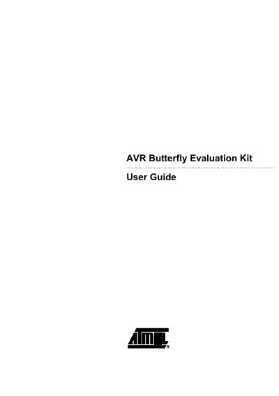 Atmel AVR Butterfly Evaluation Kit User Manual - cover page
