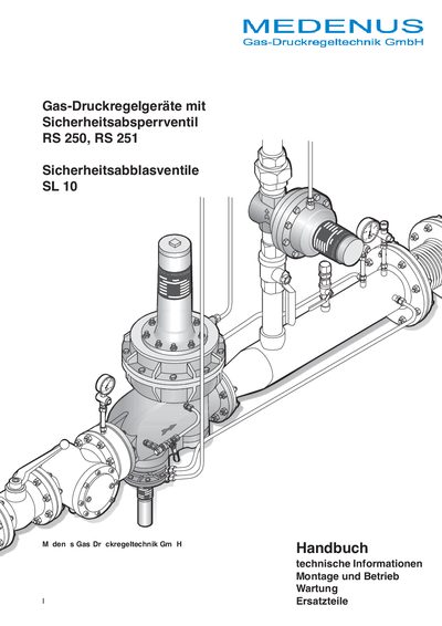 Medenus RS 250, RS 251, SL 10 Gas Pressure Regulator Service Manual - cover page