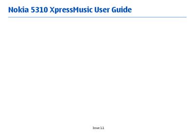 Nokia 5310 XpressMusic User Guide - cover page